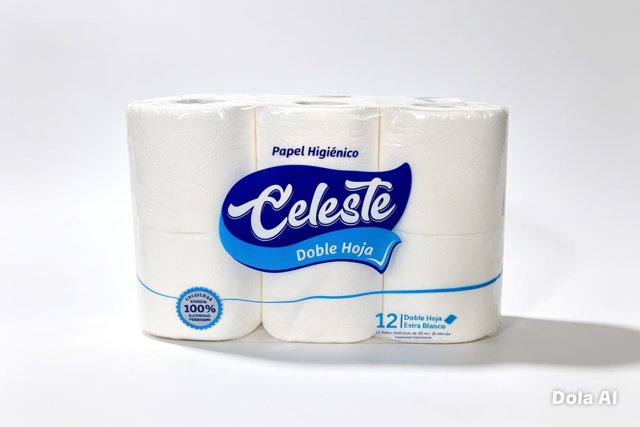 Celeste doble hoja · 12 rollos