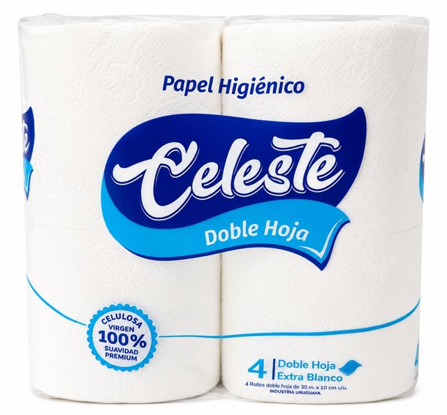 Celeste doble hoja · 4 rollos