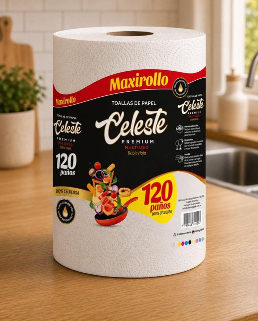 Celeste Maxirollo 120 paños