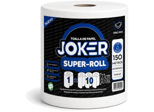Toalla de papel Joker Super-Roll doble hoja 150 m